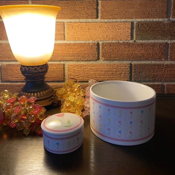 FTDA 1987 candle & dish w colored tulips A12 - Picture 3 of 9